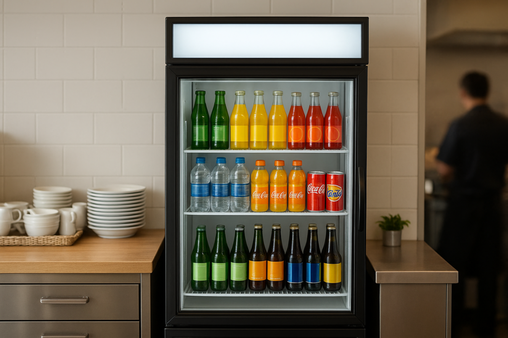beverage display fridge modern illustrant Pourquoi louer une armoire à boissons dans votre établissement ?