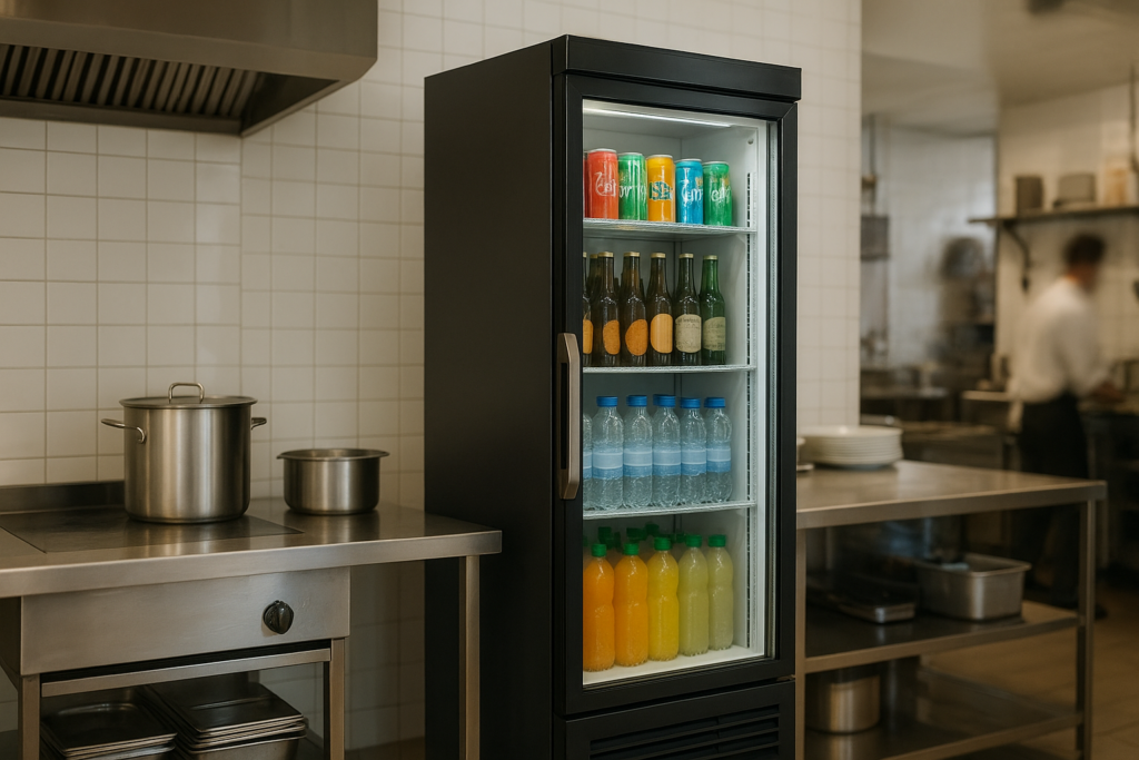 Armoire à boissons : location ou achat ? beverage cooler in restaurant kitchen