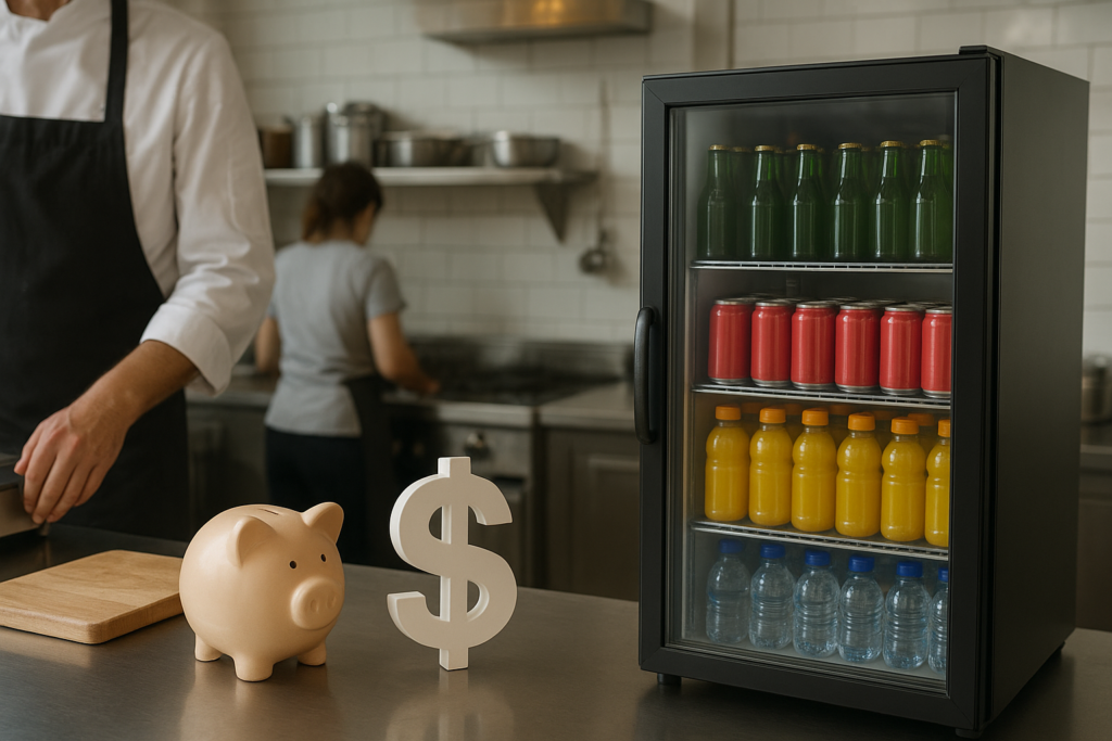 beverage cooler cost saving concept illustrating réduire les coûts grâce au leasing d’armoires à boissons