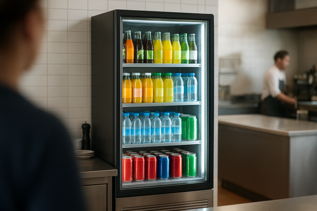 beverage display fridge lighting montrant comment optimiser la présentation des boissons grâce à une armoire réfrigérée